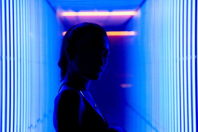 Upon entering, you'll be assigned a color that will follow your every step throughout the room.